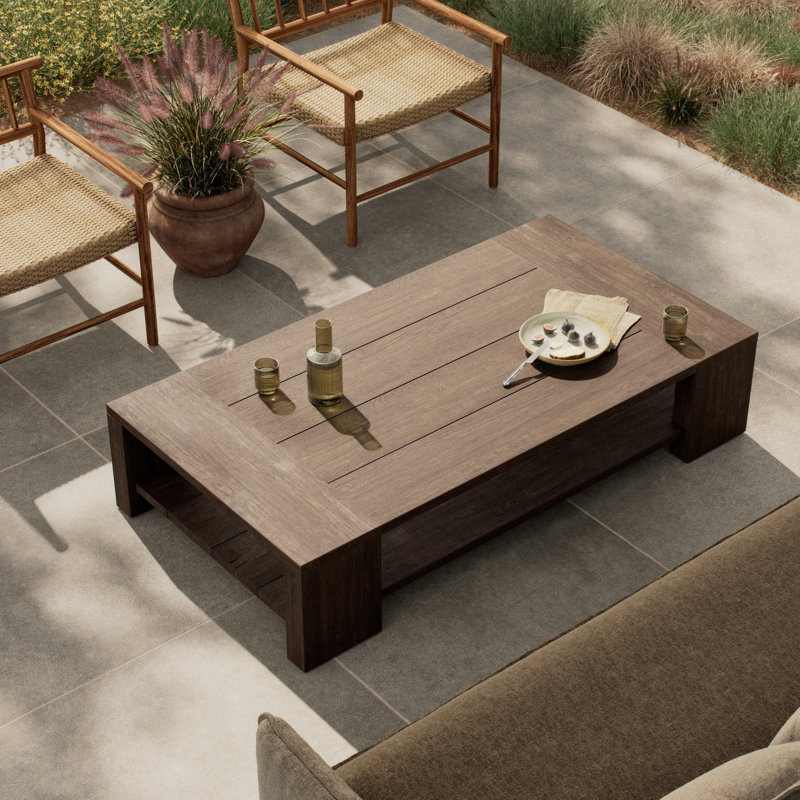 Roca Outdoor Rectangular Teak Coffee Table