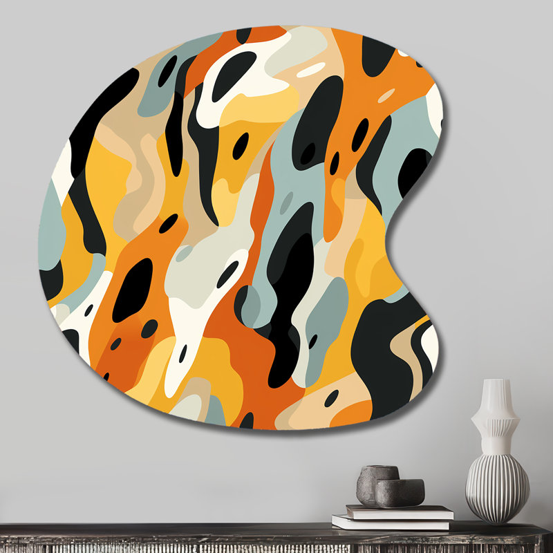 Consilia - reproduction abstraite de forme irrégulière, art mural asymétrique en métal orange, H 27 po x l 27 po