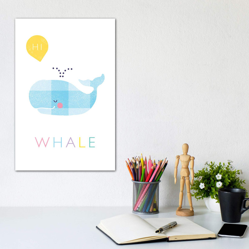 «W Is for Whale» - impression, Toile tendue, Pas de tapis, H 12 po x l 8 po x P 0,75 po