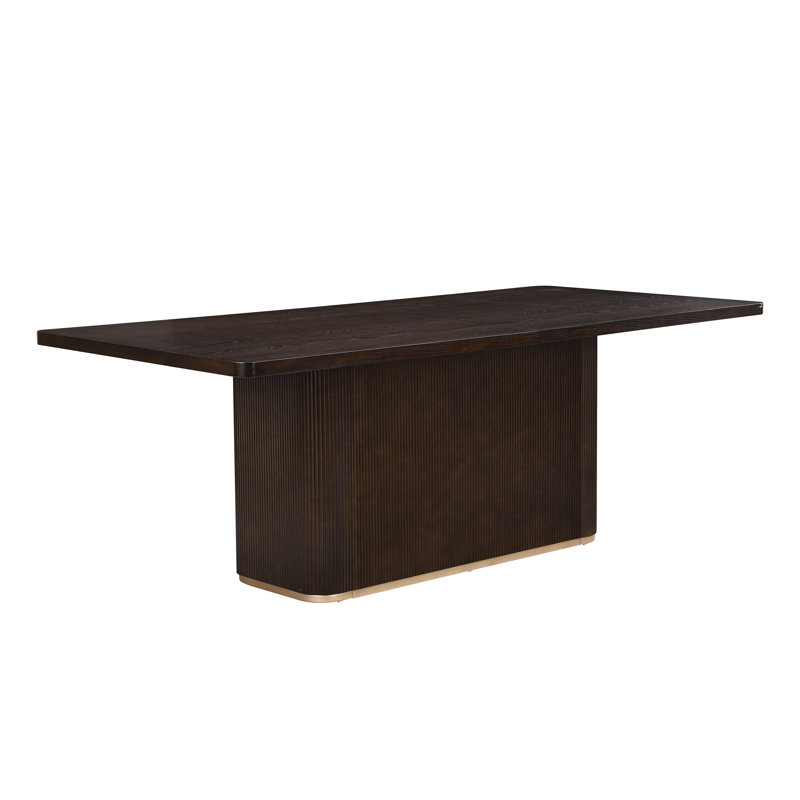 Table de salle à manger rectangulaire avec base robuste, Naturel