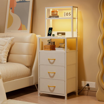 41cm W Metal Bedside Table