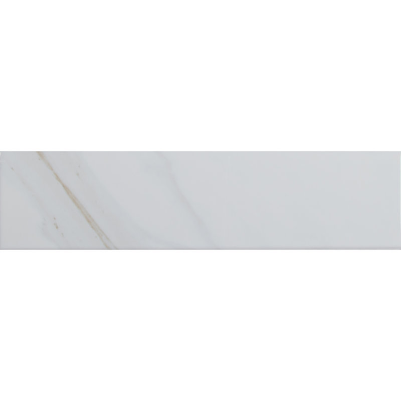 Classique Calacatta 4" x 16" Glossy Ceramic Bullnose Tile Trim