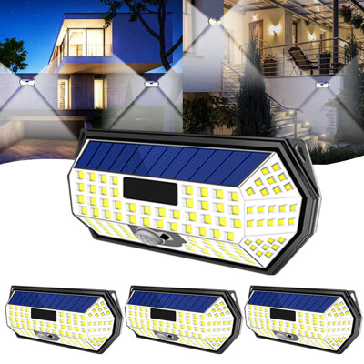 Count 2-Watt LED Solar Power Dusk to Dawn Outdoor Security Wall Pack with Motion Sensor (Pack of 4)