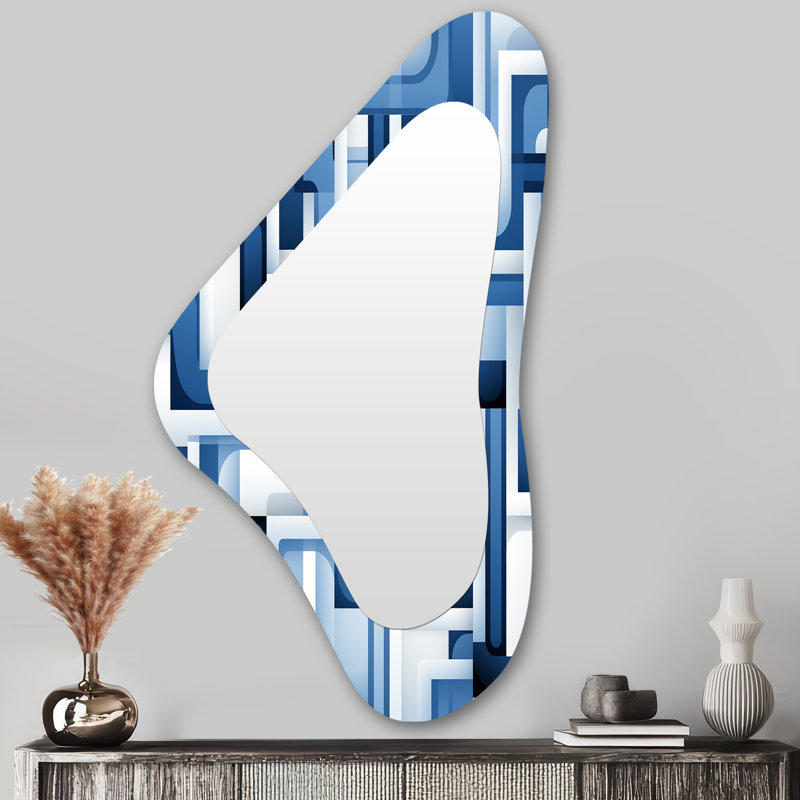 Harmonie de blocs géométriques blancs et bleus Justyn