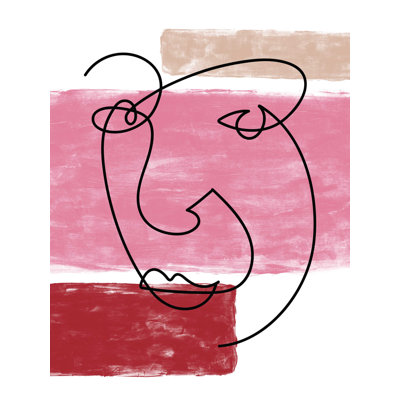 «Abstract with Line Face 2», peinture sur toile tendue