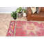 Tapis de couloir turc fait à la main en rose avec un design oriental, idéal pour le couloir et le décor bohème en laine rétro d'Anatolie