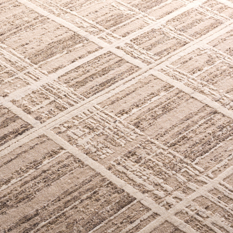 Tapis tissé à la main en viscose, laine et coton Bedford, Rectangle 6 pi x 9 pi