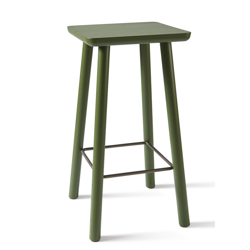 Solid Wood Counter Stool, Green