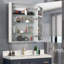 Pharmacie à DEL encastrée / à fixation en surface avec miroir et charnière l 24 po x H 32 po-106766522