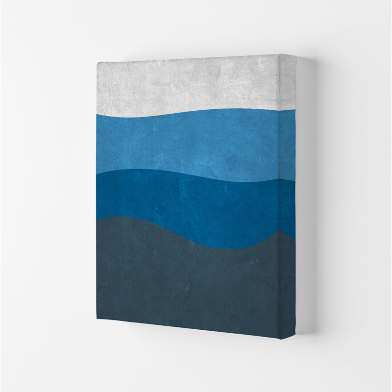 Abstract Blue Seascape Grunge - Print, No Frame, 42cm H x 30cm W x 1cm D