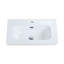 Lavabo intégré en céramique blanche brillante, drain et robinet non inclus