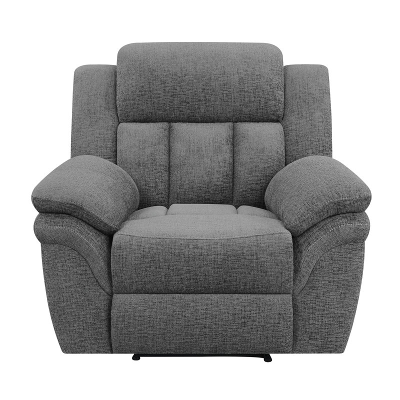 Bahrain Upholstered Power Glider Recliner Charcoal, Power, Gray Polyester