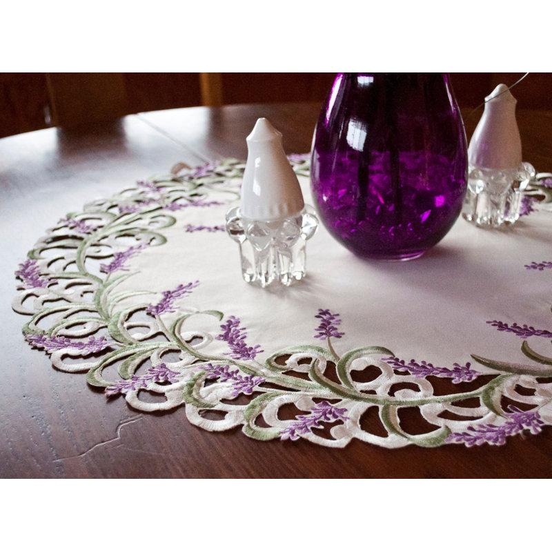 Grand napperon lavande Billiot lilas Billiot (rond 23 po)