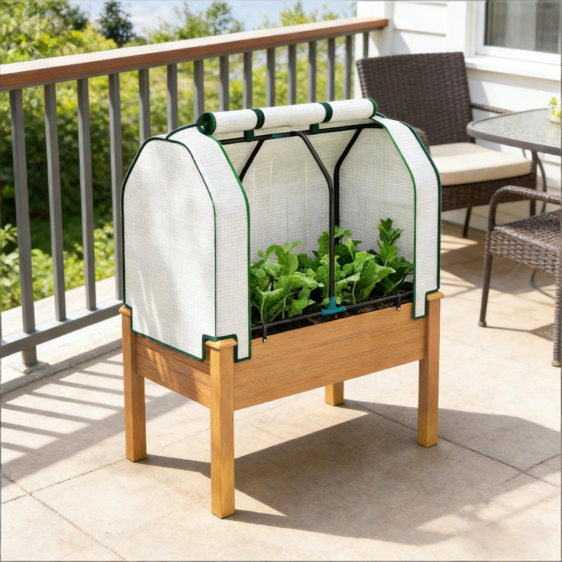 Outdoor Planter Box,Raised Garden Bed, Sand, 46.9" H x 35.4" W x 21.7" D