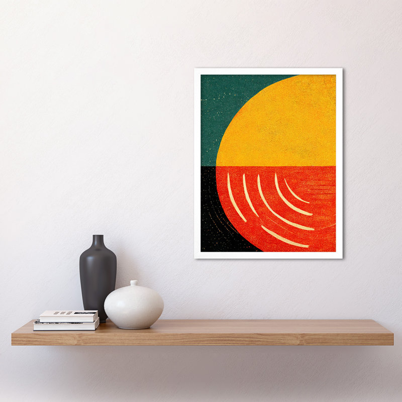 Simple Bold Abstract Modern Painting - Print, 43cm H x 33cm W, White Framed Paper