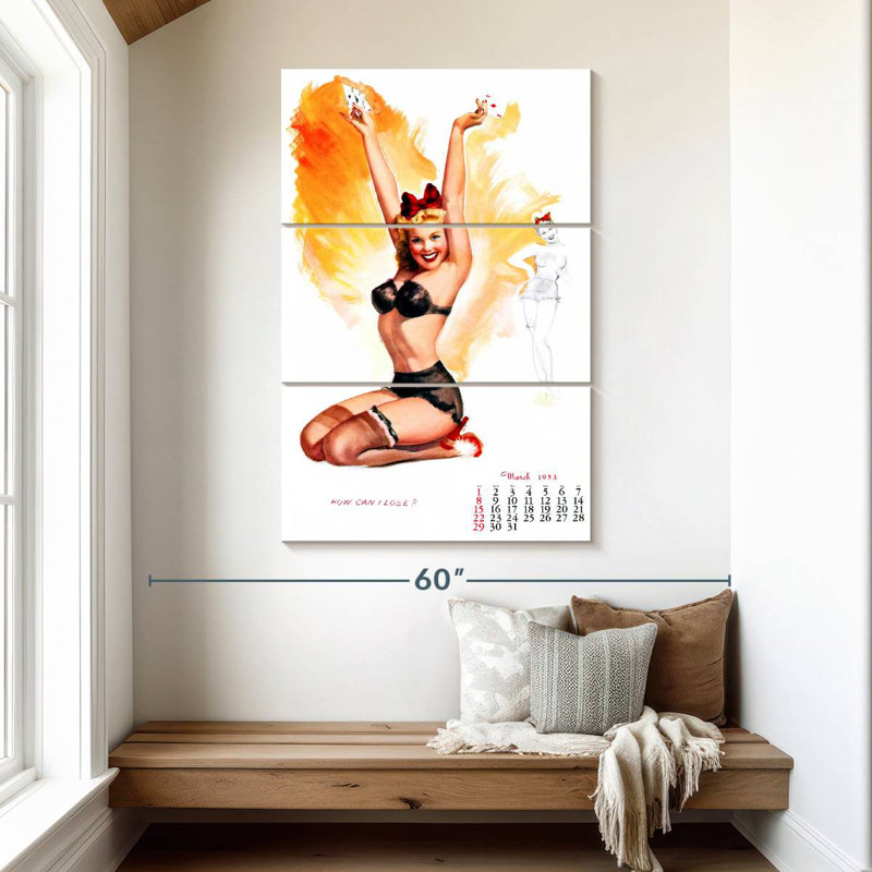 Mars 1953 Pin-Up, H 50 po x l 32 po
