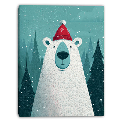«Cheerful Bear», art mural sur toile tendue
