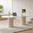 Modern Oval Writing Desk,Glossy Office Table,with Double Solid Wood Legs-695320467-677671807