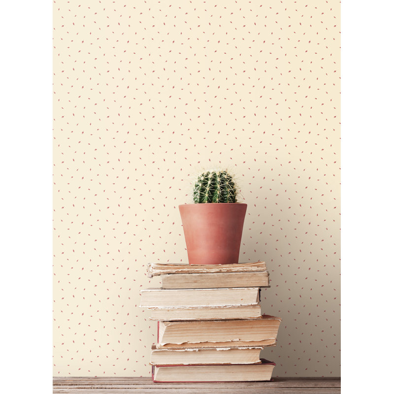 Cantwell 25.4m x 53cm Matte Wallpaper Roll, Red/Cream