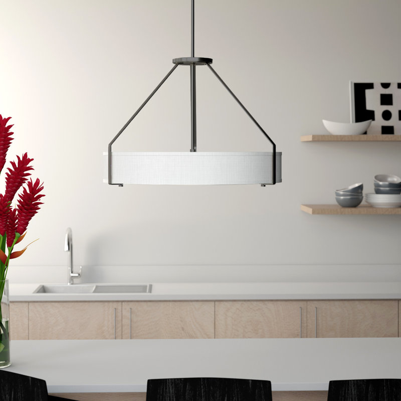 Luminaire suspendu tambour 6 lumières Audette, Bronze antique