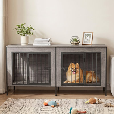 Large Furniture Style Pet Crate With Divider