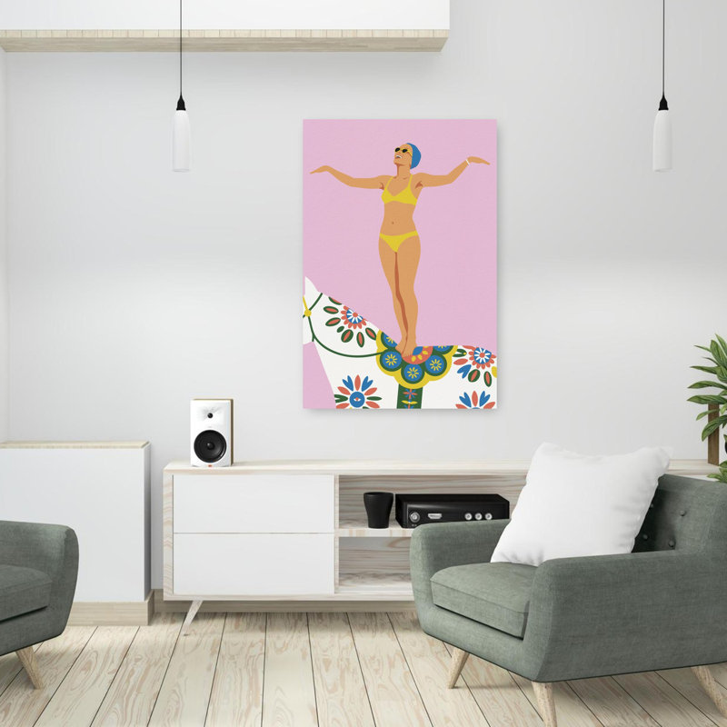 Joyeux acrobate sur cheval, art rétro rétro