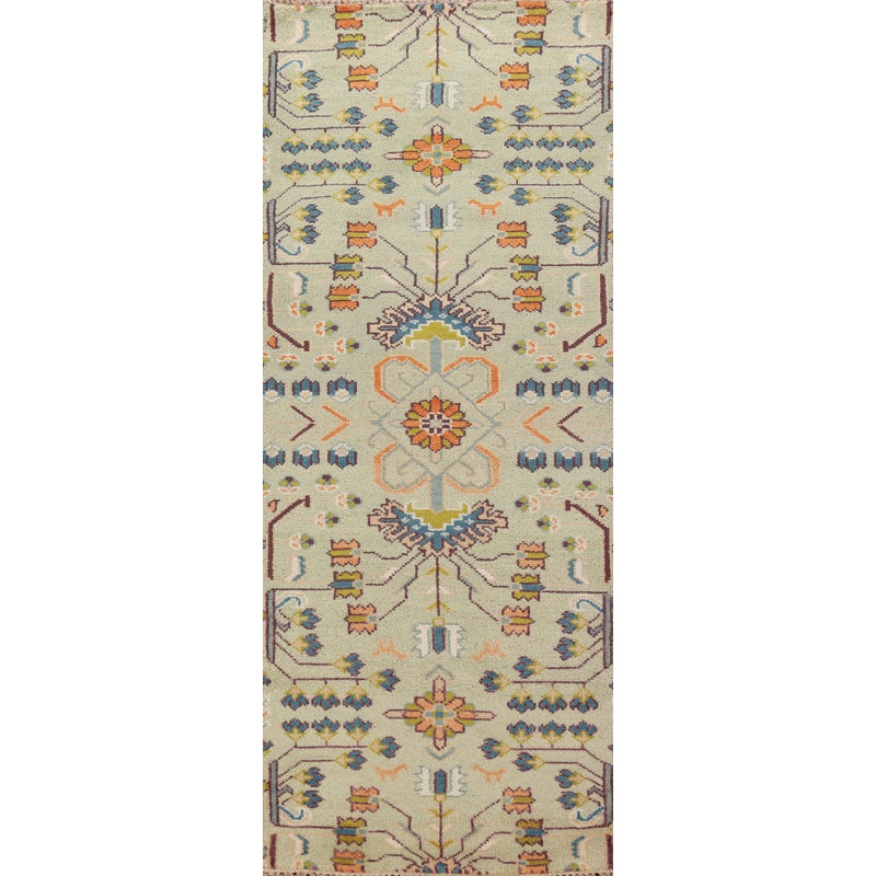 Tapis vert clair Oushak 3 x 8 po