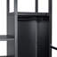 Lit mezzanine double en métal avec poste de travail intégré, garde-robe, escalier de rangement et DEL, noir (heure d’arrivée prévue: 8,18)