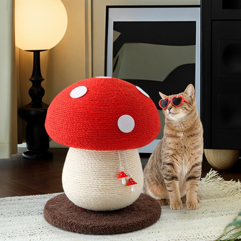 Grattoir rond en forme de champignon pour chat 13,4 po Sisal