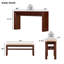 Ensemble de table de bar cannelée à hauteur de comptoir pour 2 personnes, table de salle à manger avec tabouret de bar rembourré en tissu avec pieds en bois massif, table de salle à manger derrière le canapé pour déjeuner - cerise-131125451-131125452-131125458-131125461
