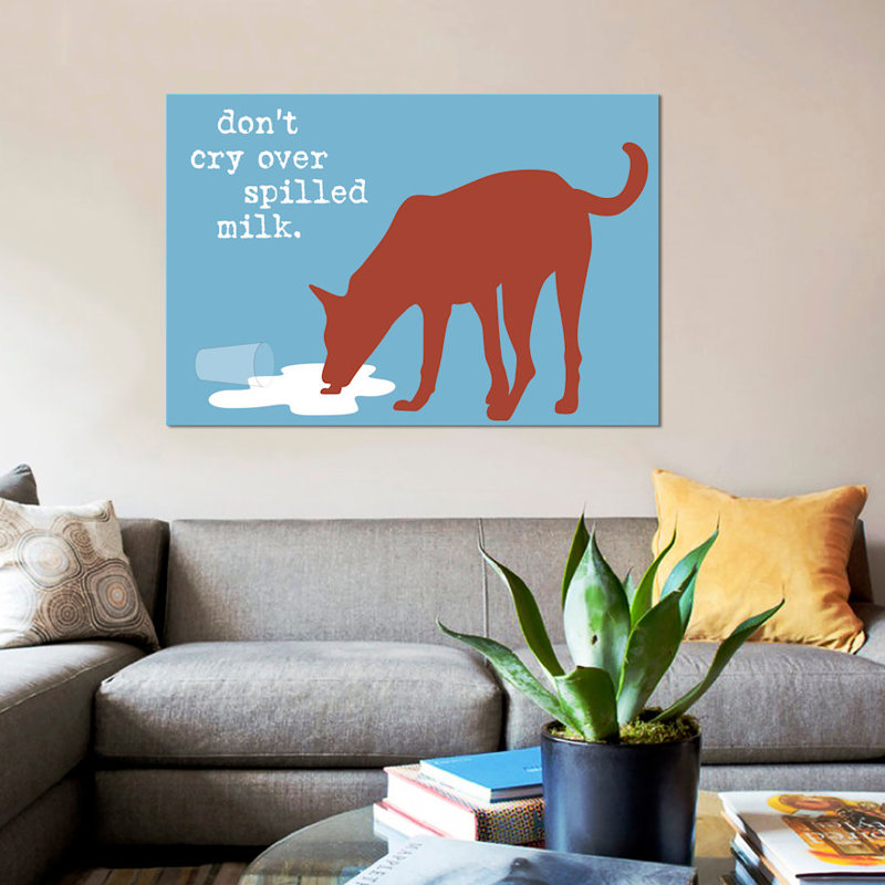 «Spills Milk», impression sur toile, H 18 po x l 26 po x P 1,5 po, Pas de tapis, Toile tendue