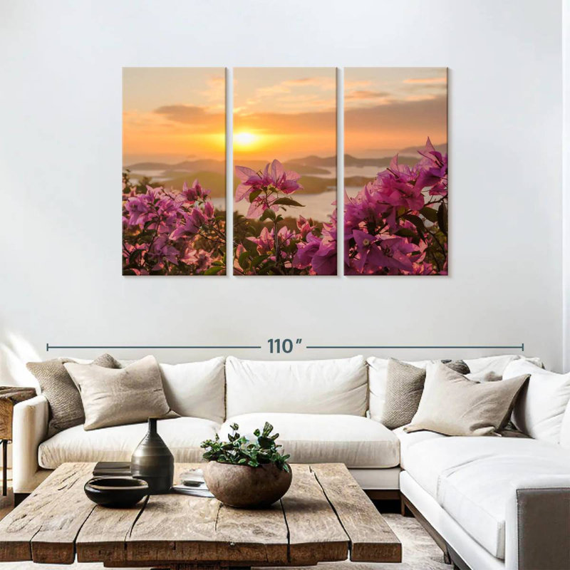 Harnek Flower Framed Sunset, 48" H x 74" W