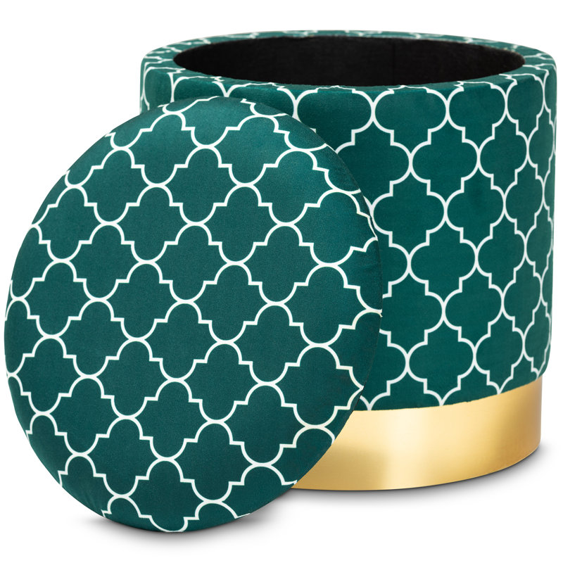 Repose-pieds rangement Leslee, Vert sarcelle