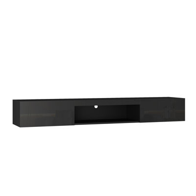 16 Color Floating Entertainment Center For 55 60 65 Inch Tv Wall Mounted 63" Stand With , Tvs, Black Finish