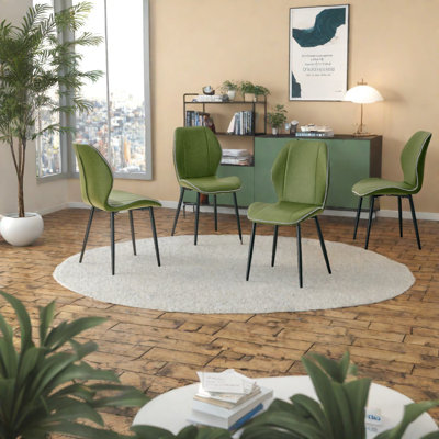 Chaises de salle à manger spacieuses, pieds en cuir d'unité centrale, cuisine moderne rétro