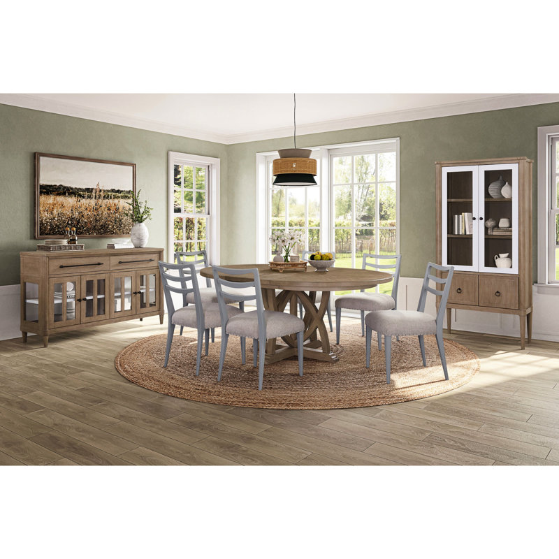 2 chaises de salle à manger à dossier échelle, châle, bleu, bois massif +, 19,6 po L, H 34,61 po, P 22,84 po (2), siège, po