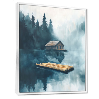 Art mural, lac rustique, toile de chalet rustique