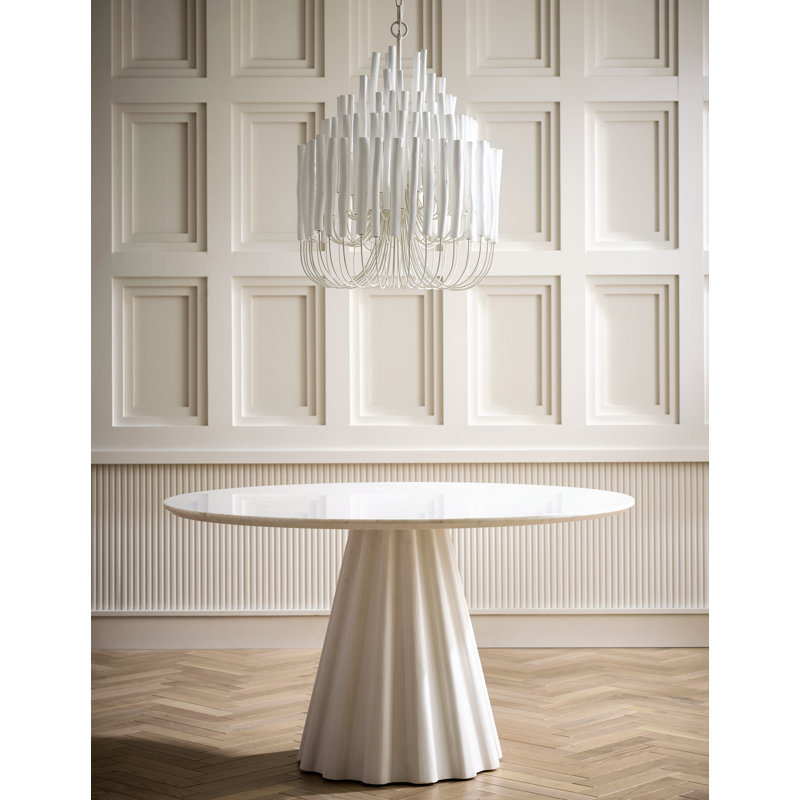 Tilda Chandelier, 30" H x 21" W x 21" D, Whitewash Stained Wood