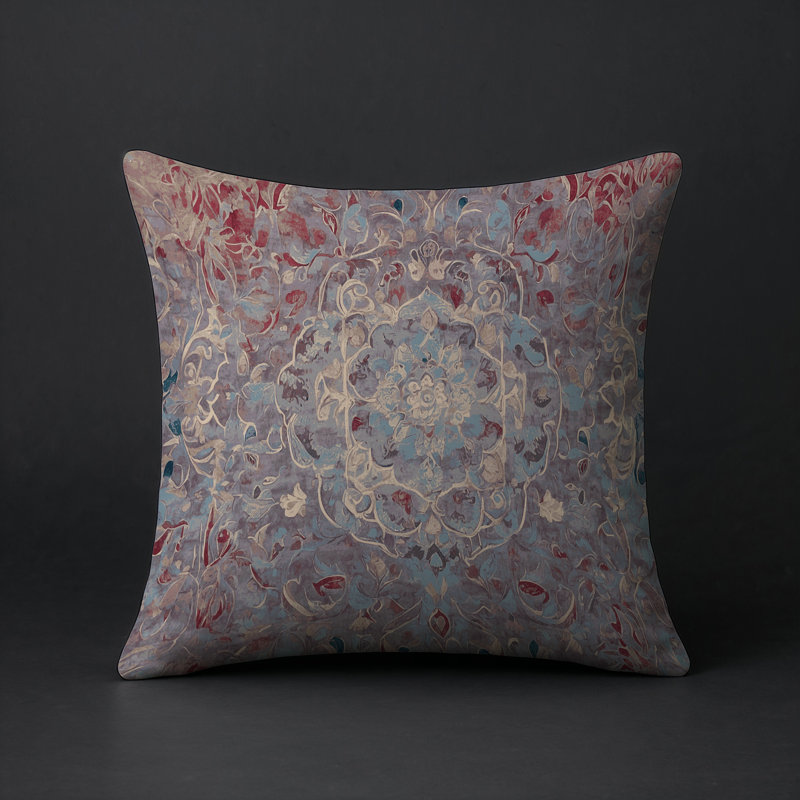 Coussin décoratif intérieur et extérieur Modern, Carré 16 po, Gris abstrait 4