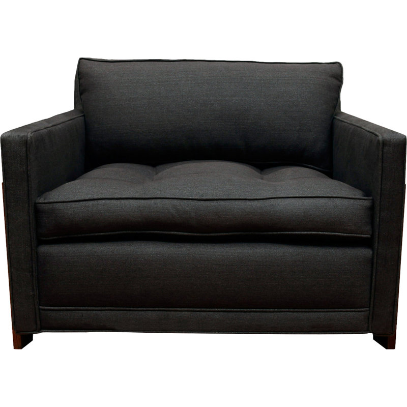 Tufted Armchair, Charcoal Velvet