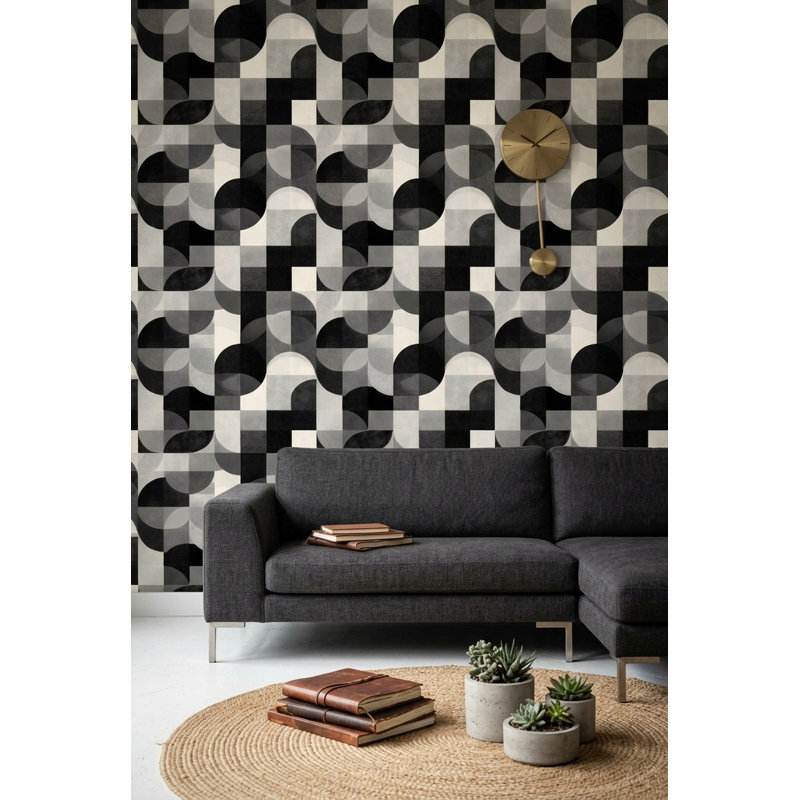 Murale moderne Mid Century, Peler et coller
