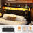 Wood Headboard with Led Lights & Charging Station-116602250-116602356