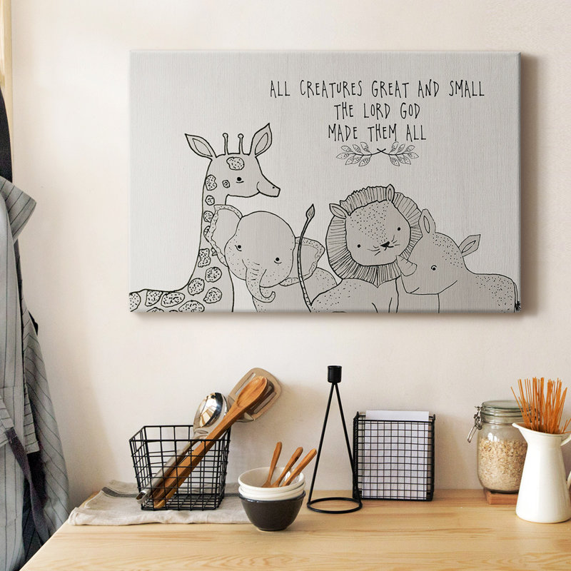 Toile tendue avec châssis All Creatures Premium - prête à être accrochée, H 32 po x l 48 po