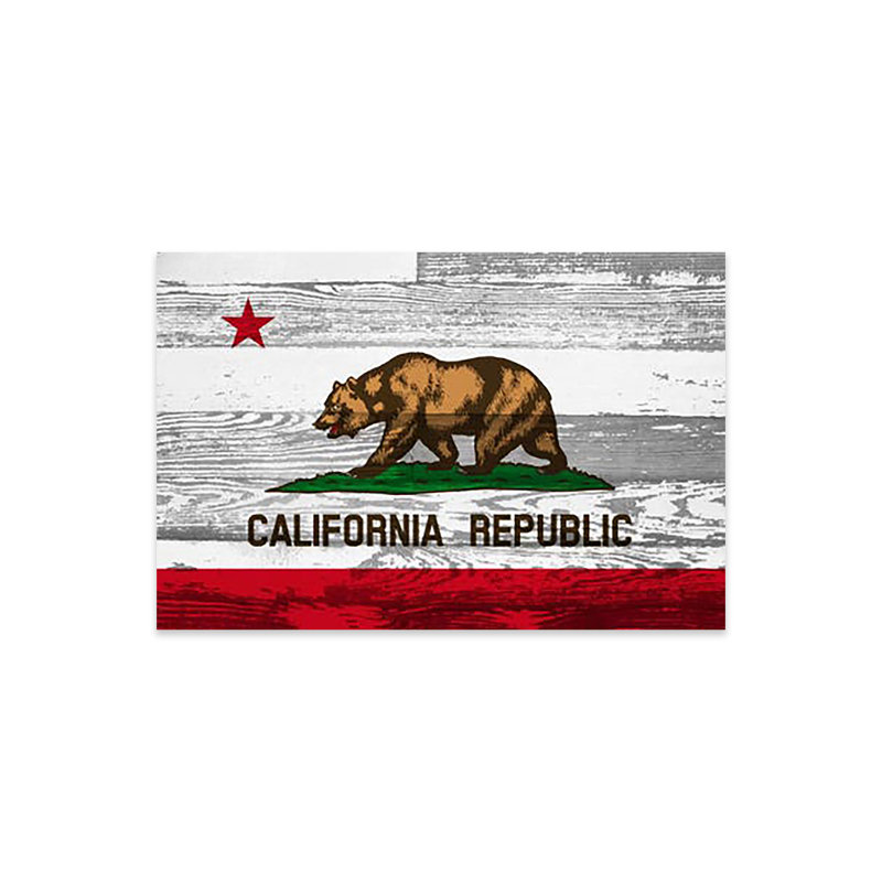 Drapeau de l'État de Californie sur panneaux de bois, impression sur verre acrylique, H 24 po x l 16 po x P 0,25 po