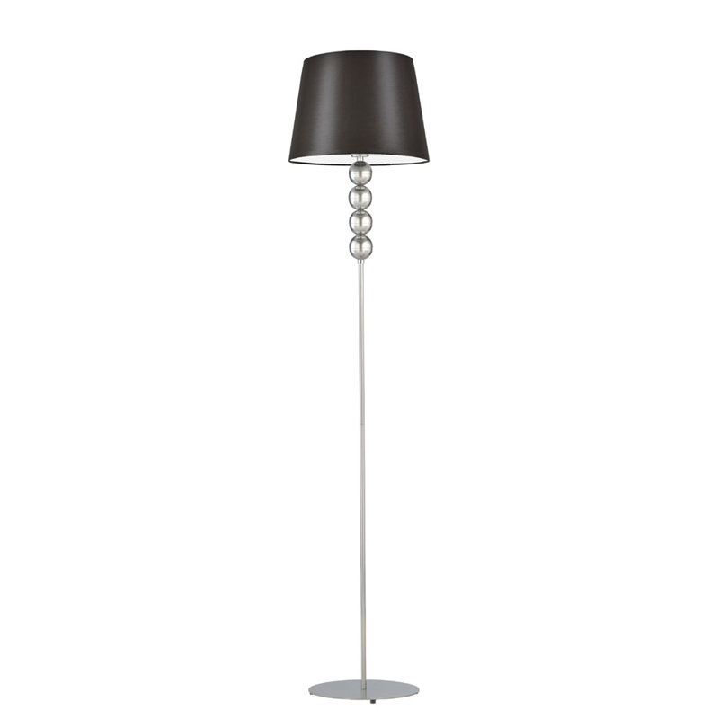 Sachso 174 H cm Traditional Floor Lamp, Brown, Silver