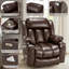 Canapé de massage inclinable et chauffant en cuir de 40 po de largeur, fauteuil avec porte-gobelets, ports USB et Type-C, télécommande-114208122