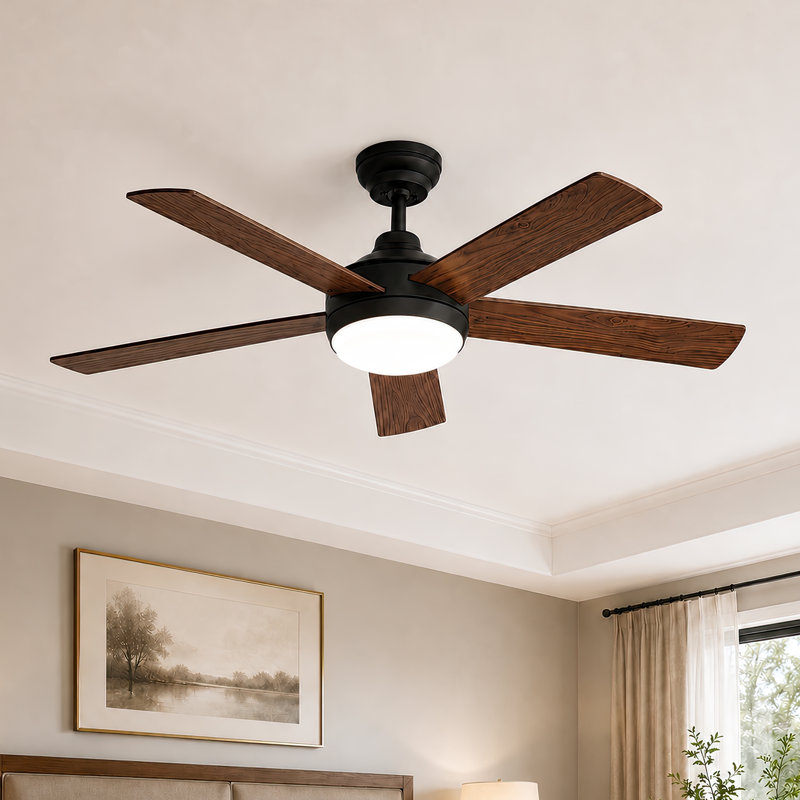 48" Smart Ceiling Fan with Light Kit Included, WiFi/APP/Voice/Remote, Dual-Sided 5-Blade High Airflow Low Noise 6-Speed, Reversible Airflow DC Motor