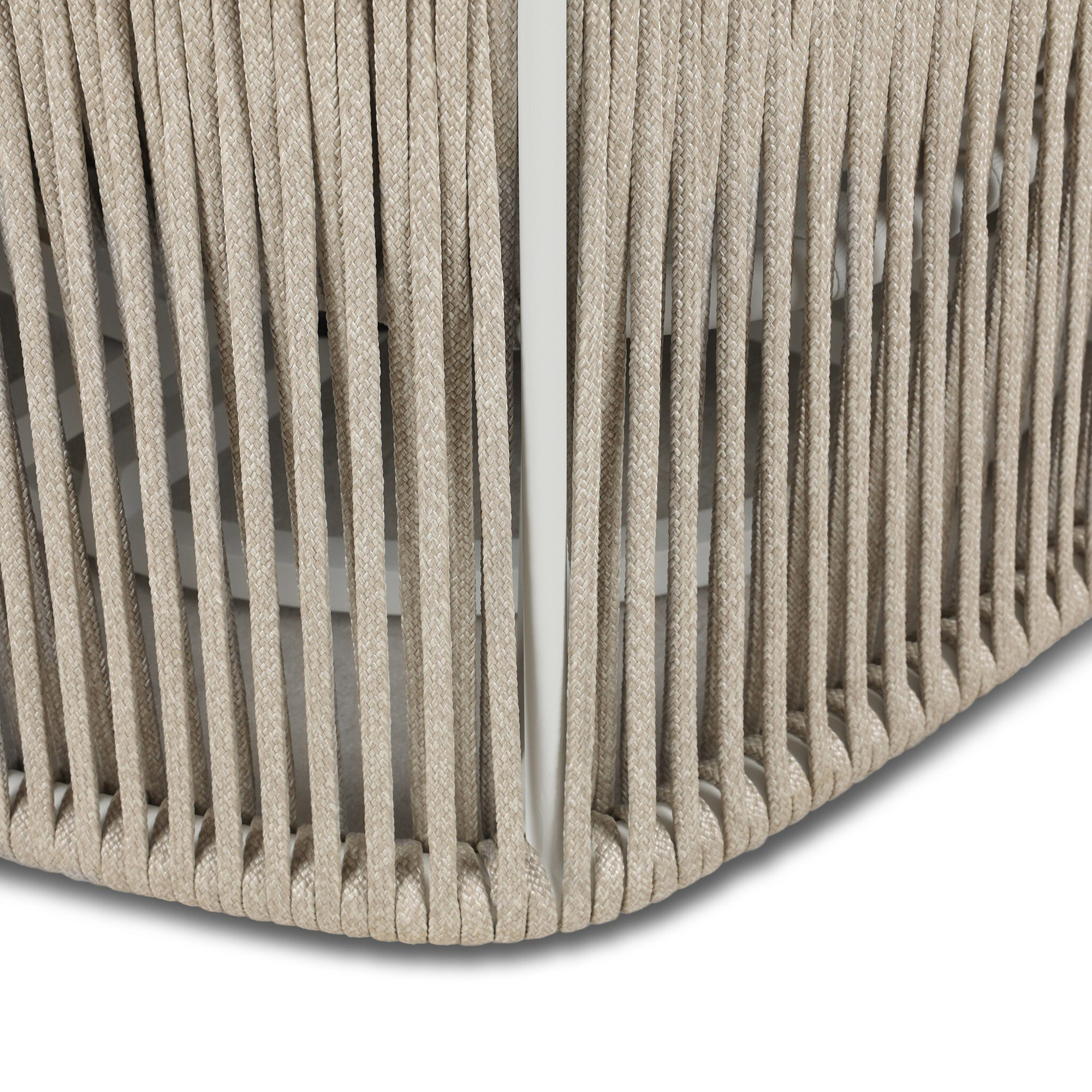 Nashira Swivel Outdoor Lounge Chair, Alessi Linen, Ivory Rope