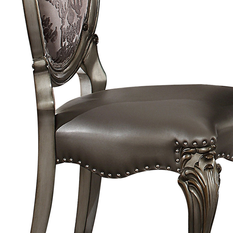 Chaises d'appoint ovales argent et platine, Argent argent, Brun