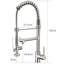 Robinet de lavabo commercial en nickel brossé rétractable - tout en laiton, robuste, résistant à la corrosion, alimentation en eau chaude et froide, cuisine de remplissage en céramique à poignée simple, à rouille, alimentation